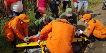 PORTO CALVO- Queda de moto deixa vítima bastante ferida na AL 105.