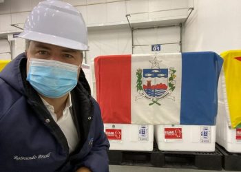 Alagoas recebeu primeiro lote das vacinas CoronaVac produzida pelo Instituto Butantan contra Covid-19 nesta Segunda(18)