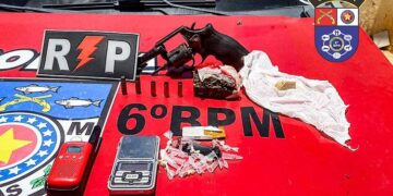 Material apreendido pela Polícia Militar