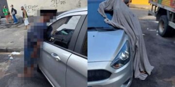 Homem morre em pé, encostado em carro, e cena assusta moradores