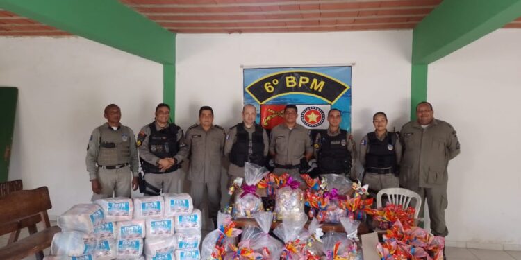 Policiais do 6ºBPM distribuem cestas básicas e ovos de Páscoa para comunidades