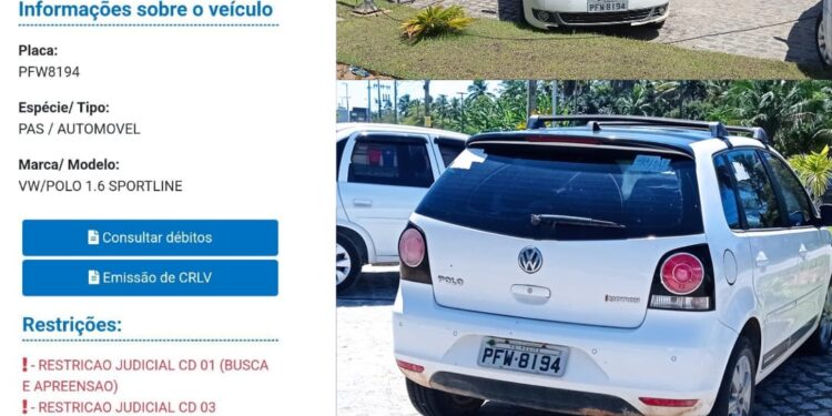 MARAGOGI- Veículo com busca e apreensão está abandonado há mais de trinta dias na galeria Santa Luzia em Ponta de Mangue